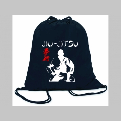 Jiu Jitsu ľahké sťahovacie vrecko ( batôžtek / vak ) s čiernou šnúrkou, 100% bavlna 100 g/m2, rozmery cca. 37 x 41 cm